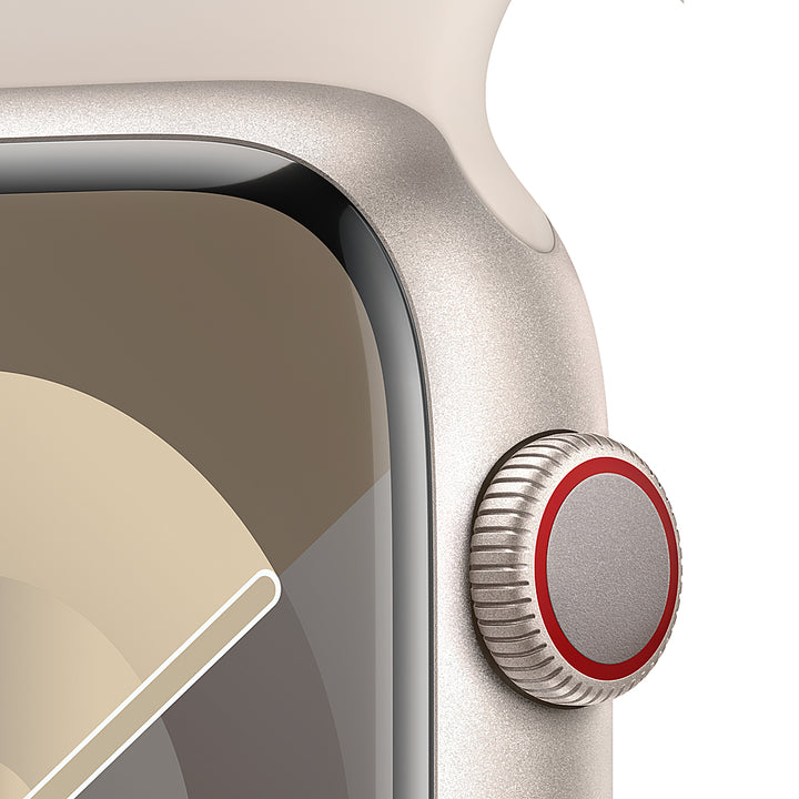 Apple Watch Series 9 (GPS + Cellular) 45mm Starlight Aluminum Case with Starlight Sport Band - S/M - Starlight (AT&T)_7