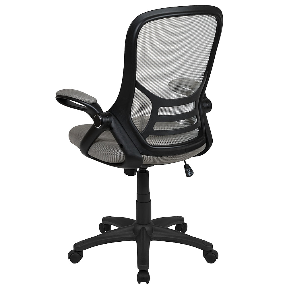 Flash Furniture - High Back Mesh Ergonomic Swivel Office Chair with Flip-up Arms - Light Gray_13