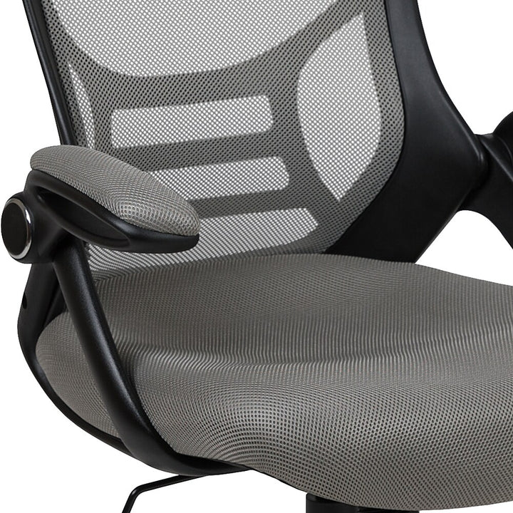 Flash Furniture - High Back Mesh Ergonomic Swivel Office Chair with Flip-up Arms - Light Gray_11