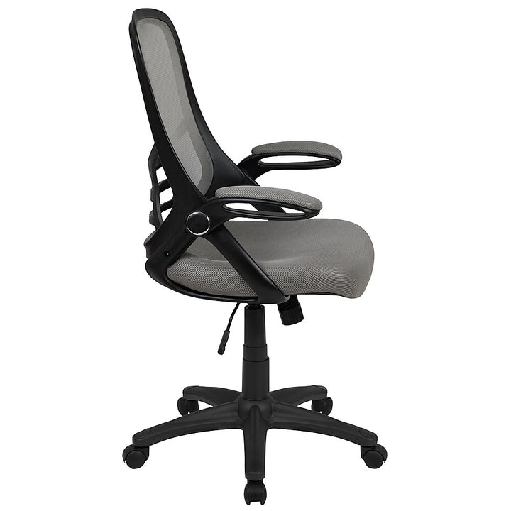 Flash Furniture - High Back Mesh Ergonomic Swivel Office Chair with Flip-up Arms - Light Gray_10