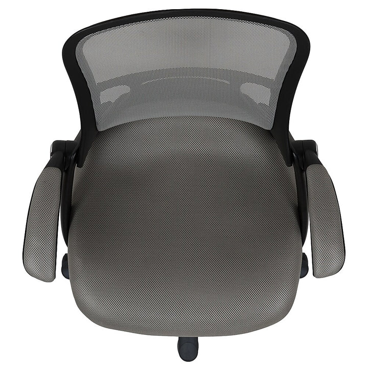 Flash Furniture - High Back Mesh Ergonomic Swivel Office Chair with Flip-up Arms - Light Gray_9