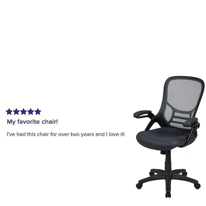 Flash Furniture - High Back Mesh Ergonomic Swivel Office Chair with Flip-up Arms - Dark Gray_14