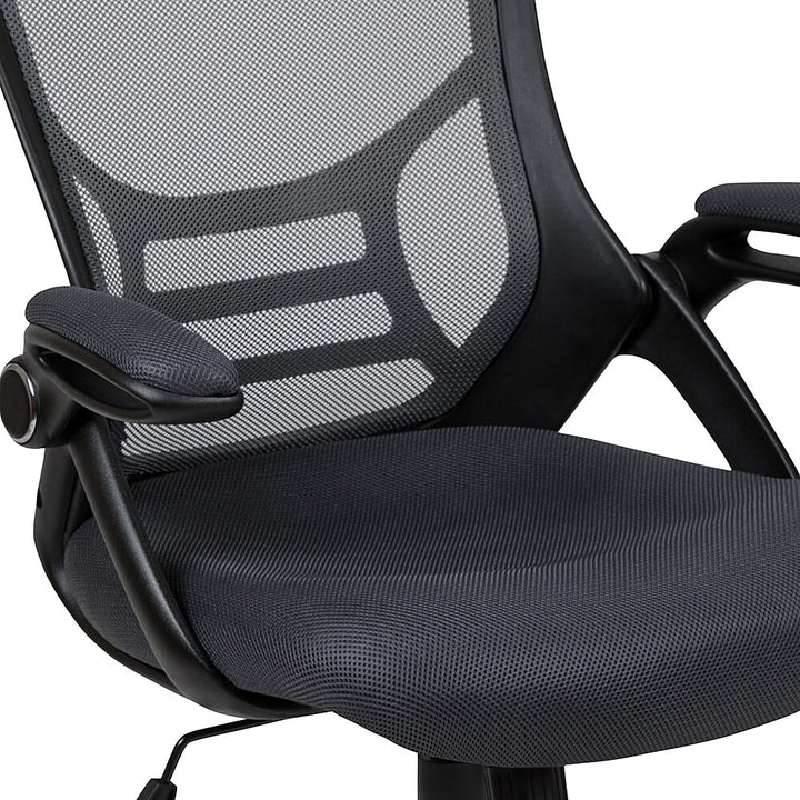 Flash Furniture - High Back Mesh Ergonomic Swivel Office Chair with Flip-up Arms - Dark Gray_11