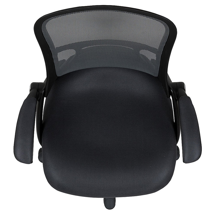 Flash Furniture - High Back Mesh Ergonomic Swivel Office Chair with Flip-up Arms - Dark Gray_9