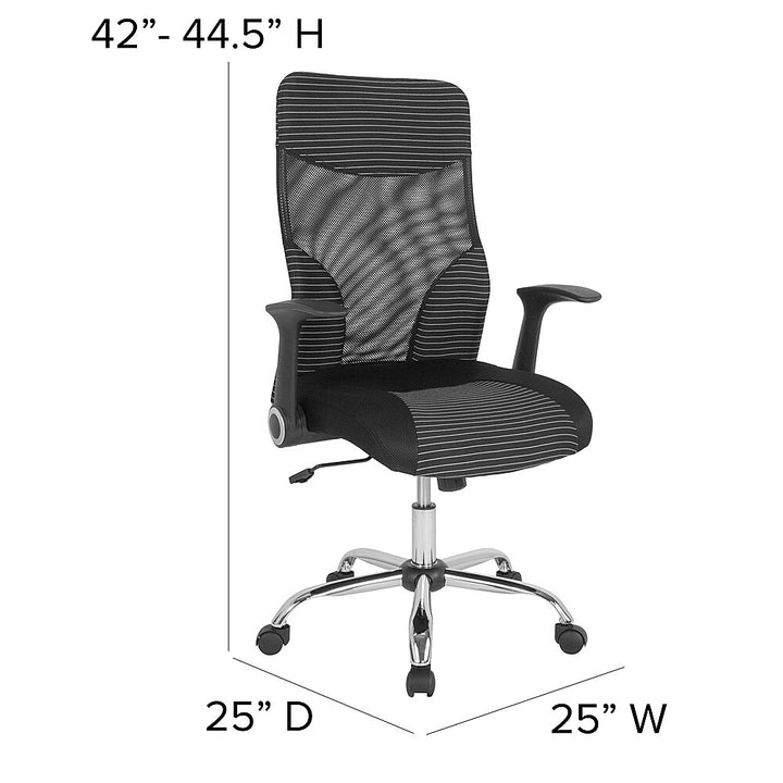 Flash Furniture - Milford High Back Office Chair with Contemporary Mesh Design - Black and White_7