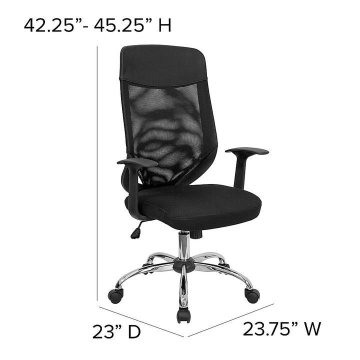 Flash Furniture - High Back Mesh Executive Swivel Office Chair with Arms - Black_6