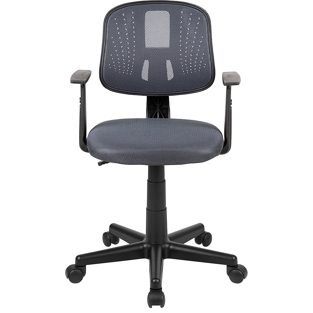 Flash Furniture - Flash Fundamentals Mid-Back Mesh Swivel Task Office Chair with Pivot Back and Arms, BIFMA Certified - Gray_11
