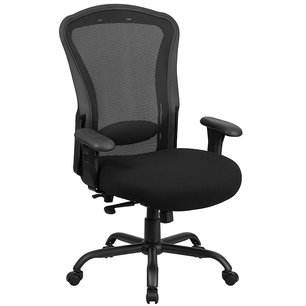 Flash Furniture - HERCULES Series 24/7 Intensive Use Big & Tall 400 lb. Rated Mesh Multifunction Synchro-Tilt Ergonomic Office Chair - Black_0