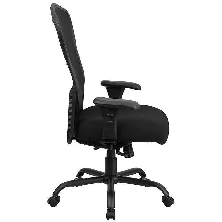 Flash Furniture - HERCULES Series 24/7 Intensive Use Big & Tall 400 lb. Rated Mesh Multifunction Synchro-Tilt Ergonomic Office Chair - Black_1