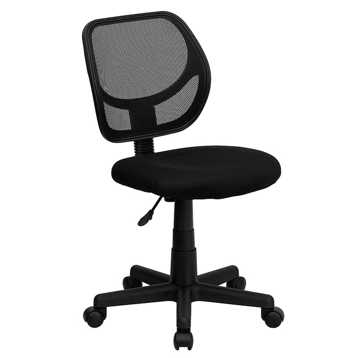 Flash Furniture - Low Back Mesh Swivel Task Office Chair with Curved Square Back - Black_0