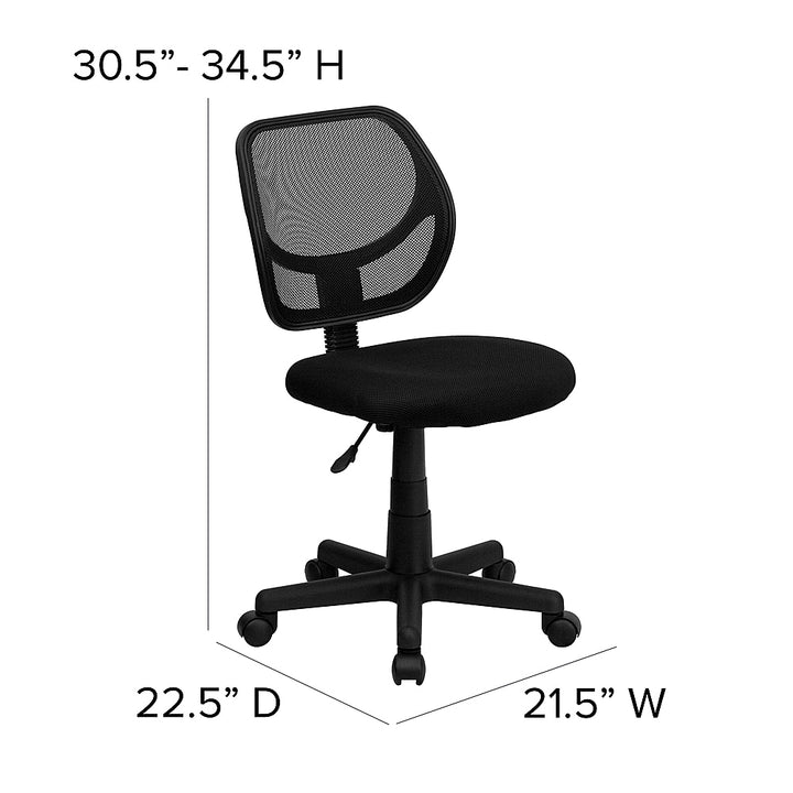 Flash Furniture - Low Back Mesh Swivel Task Office Chair with Curved Square Back - Black_5