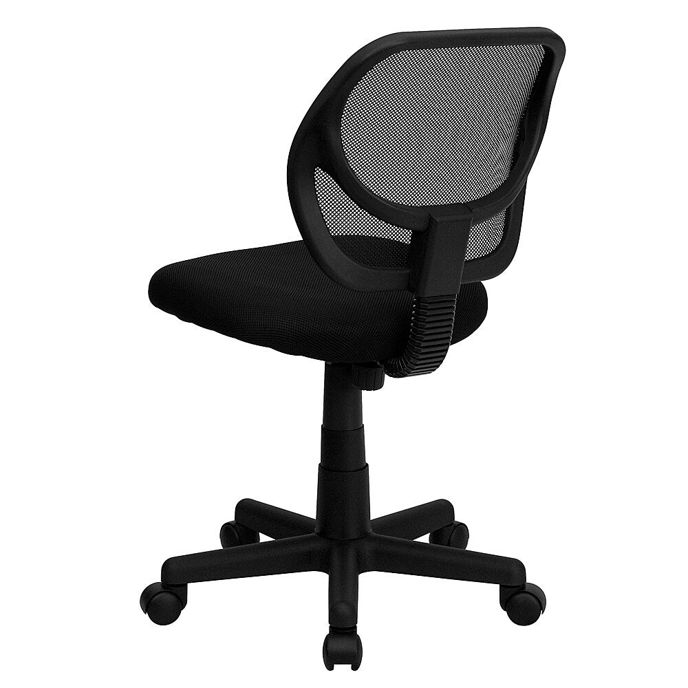 Flash Furniture - Low Back Mesh Swivel Task Office Chair with Curved Square Back - Black_6