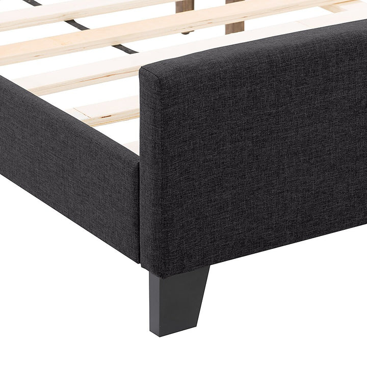 CorLiving - Ellery Fabric Upholstered Queen Bed Frame - Black_6