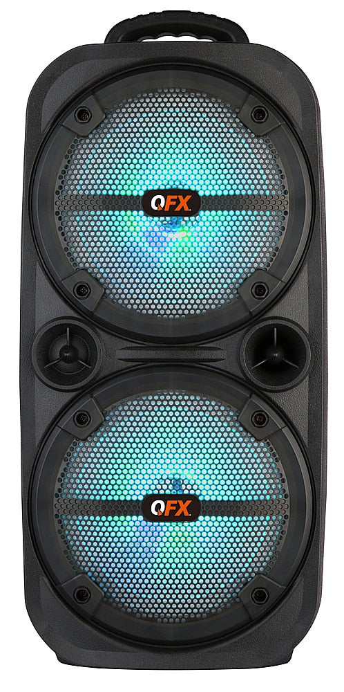 QFX - 2 x 8" BT Recharge Speaker with Lights - Black_0