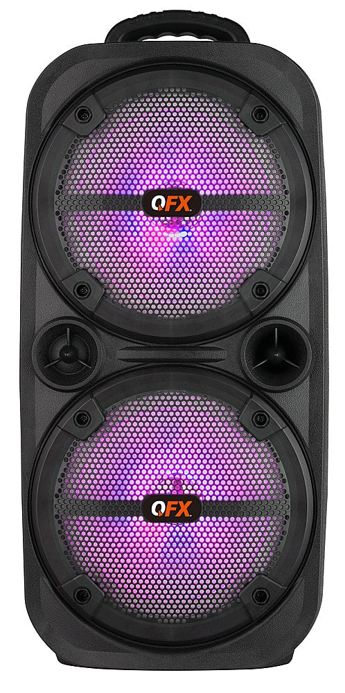 QFX - 2 x 8" BT Recharge Speaker with Lights - Black_4