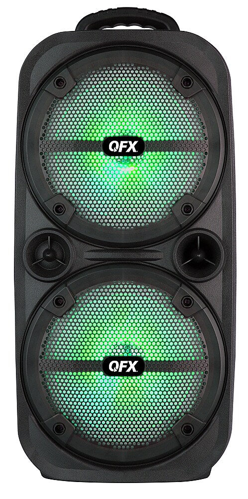 QFX - 2 x 8" BT Recharge Speaker with Lights - Black_2