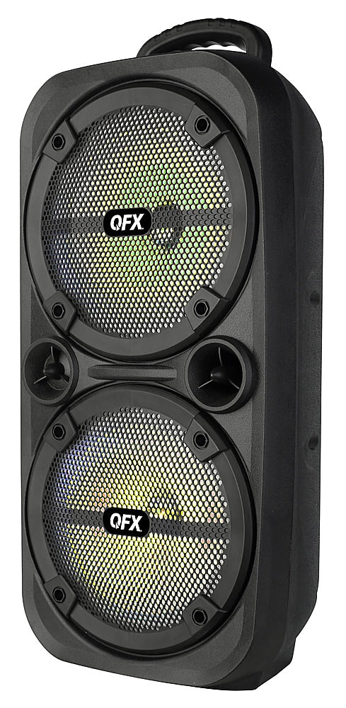 QFX - 2 x 8" BT Recharge Speaker with Lights - Black_1