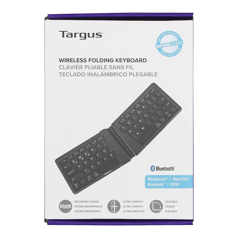 Targus - Ergonomic Foldable Bluetooth Antimicrobial Keyboard - Black_3