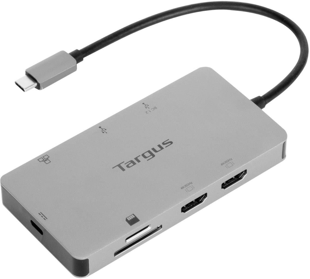 Targus - USB-C Dual HDMI 4K Docking Station with 100W PD Pass-Thru - Silver_0