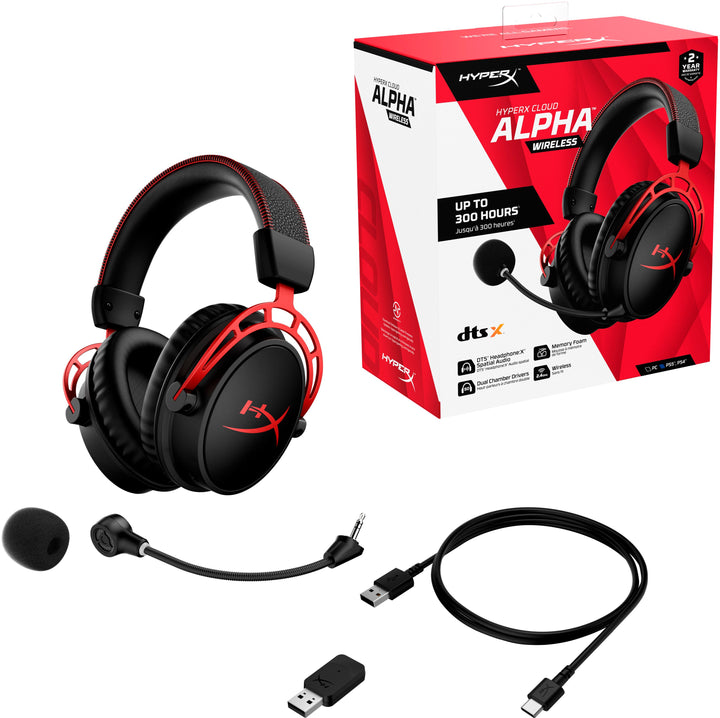 HyperX - Cloud Alpha Wireless DTS Headphone:X Gaming Headset for PC, PS5, and PS4 - Black_6