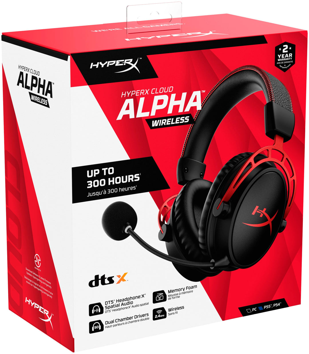 HyperX - Cloud Alpha Wireless DTS Headphone:X Gaming Headset for PC, PS5, and PS4 - Black_3