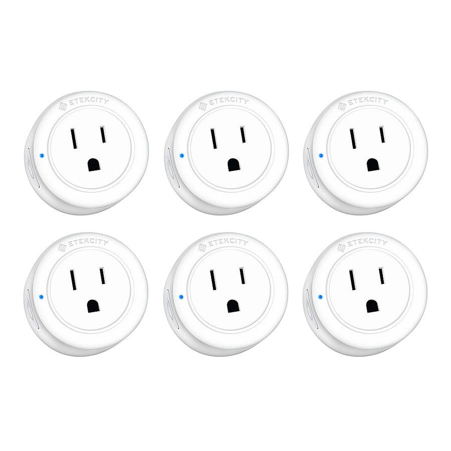 Etekcity - Voltson 10A Mini Smart Wi-Fi Outlet Plug (6-pack) - White_0