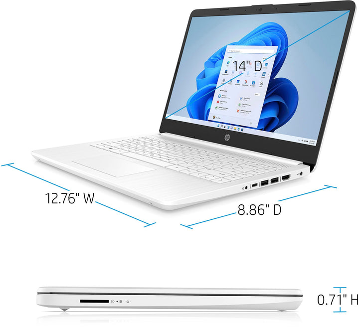 HP - 14" Laptop - Intel Celeron - 4GB Memory - 64GB eMMC - Snowflake White_8