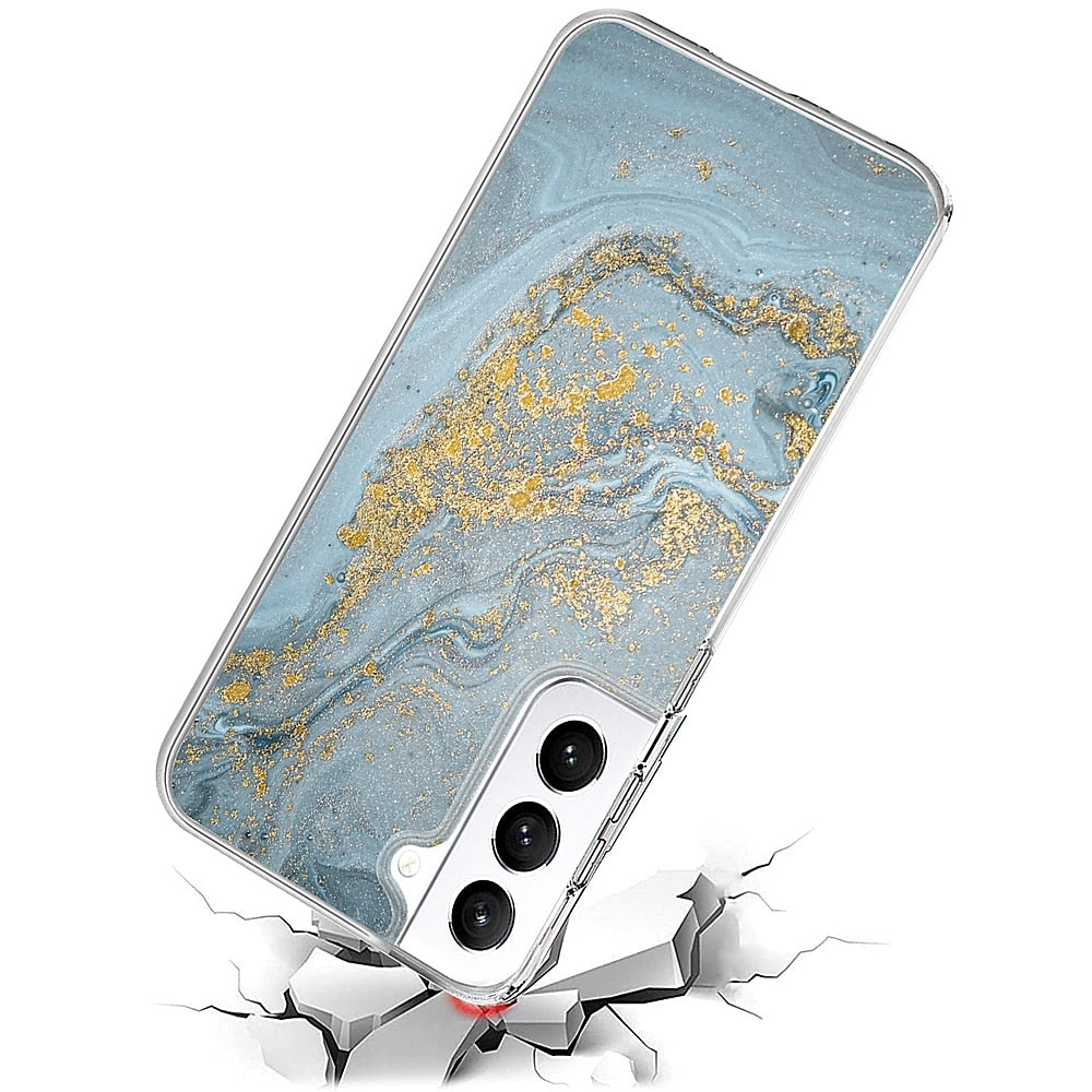 SaharaCase - Marble Series Case for Samsung Galaxy S22+ 5G - Blue Marble_1