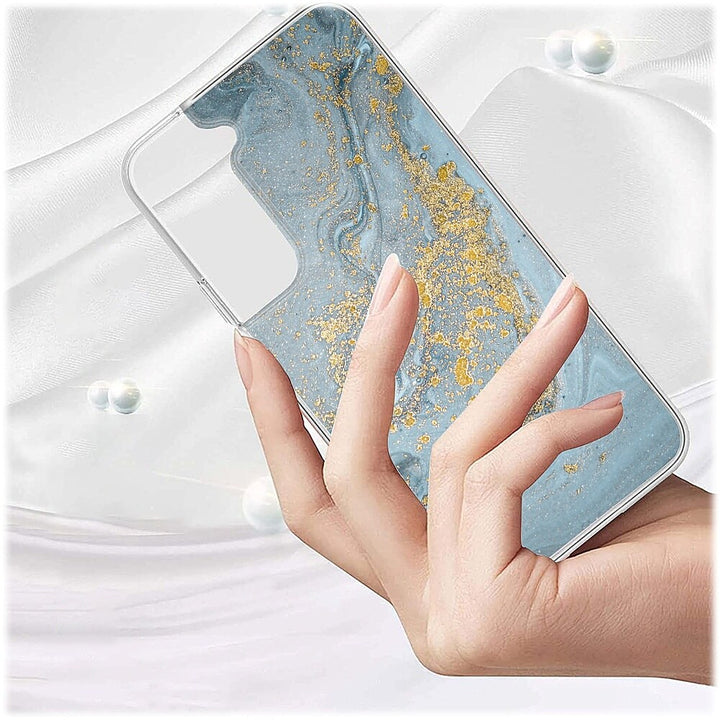 SaharaCase - Marble Series Case for Samsung Galaxy S22 5G - Blue Marble_5