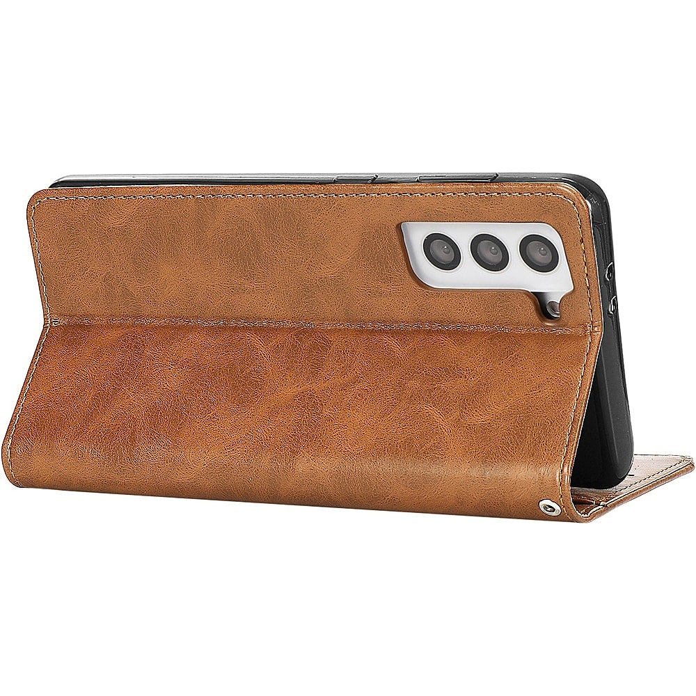 SaharaCase - Folio Wallet Case for Samsung Galaxy S22 - Brown_5