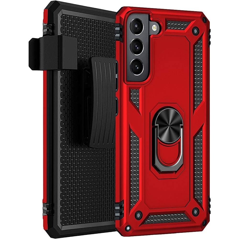 SaharaCase - Military Kickstand Series Case for Samsung Galaxy S22+ - Red_6