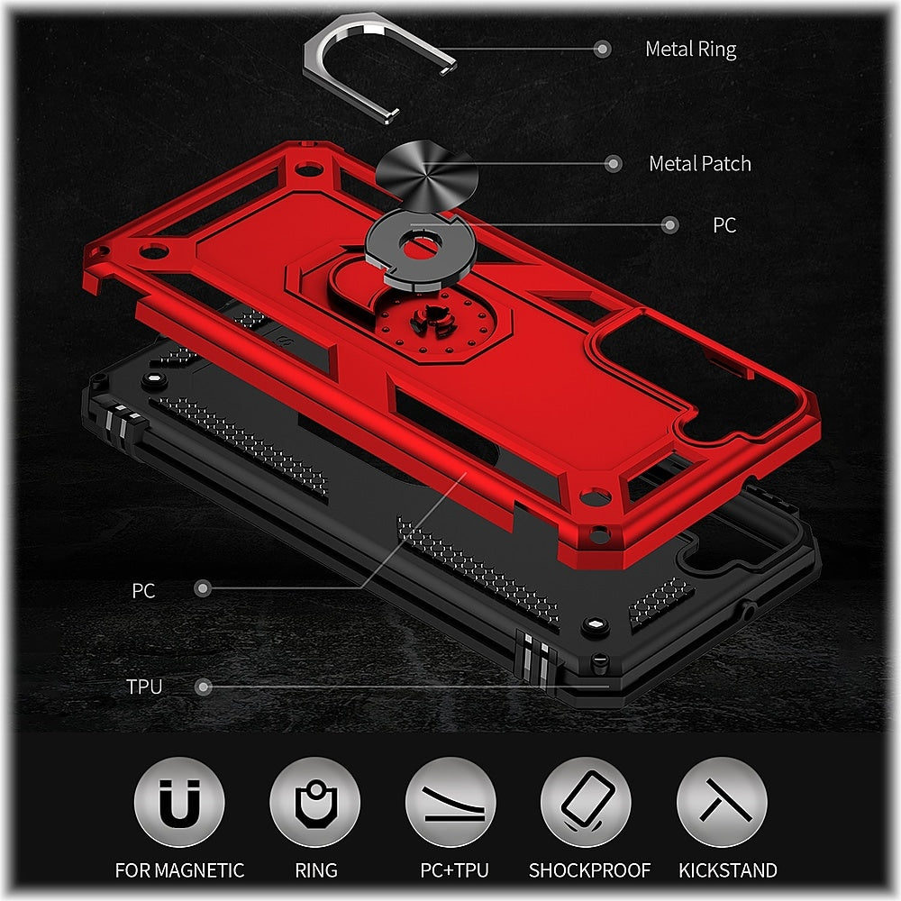 SaharaCase - Military Kickstand Series Case for Samsung Galaxy S22+ - Red_2