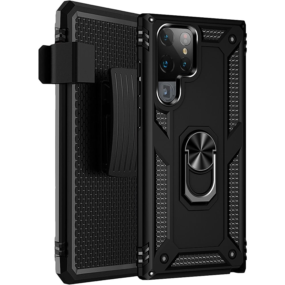 SaharaCase - Military Kickstand Series Case for Samsung Galaxy S22 Ultra - Black_6