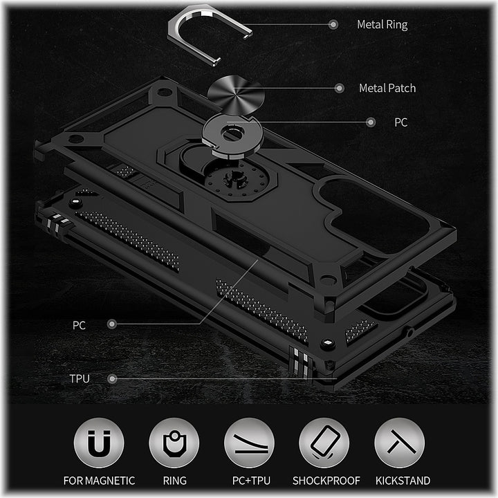 SaharaCase - Military Kickstand Series Case for Samsung Galaxy S22 Ultra - Black_3