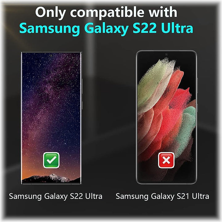 SaharaCase - ZeroDamage Camera Lens Protector for Samsung Galaxy S22 Ultra (2-Pack) - Black_3