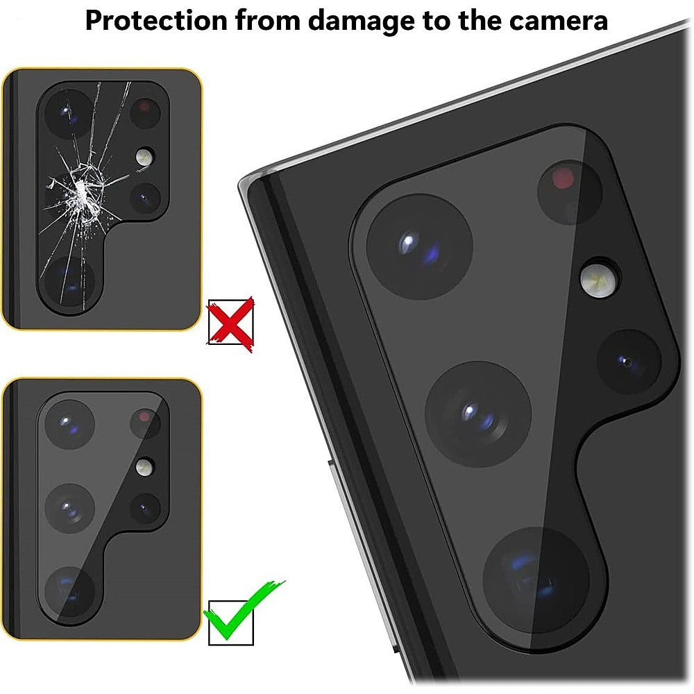 SaharaCase - ZeroDamage Camera Lens Protector for Samsung Galaxy S22 Ultra (2-Pack) - Black_1