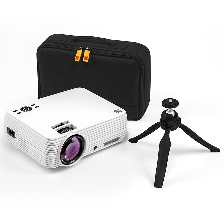 Kodak - FLIK X4 Home Projector, 4.0 LCD Portable Small Home Theater System w/1080p Compatibility & Bright Lumen LED Lamp - White_0