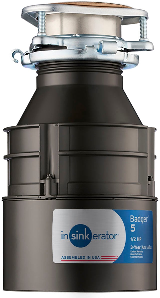 InSinkerator - Badger 5 Standard Series 1/2 HP Continuous Feed Garbage Disposal with Power Cord - Grey_1