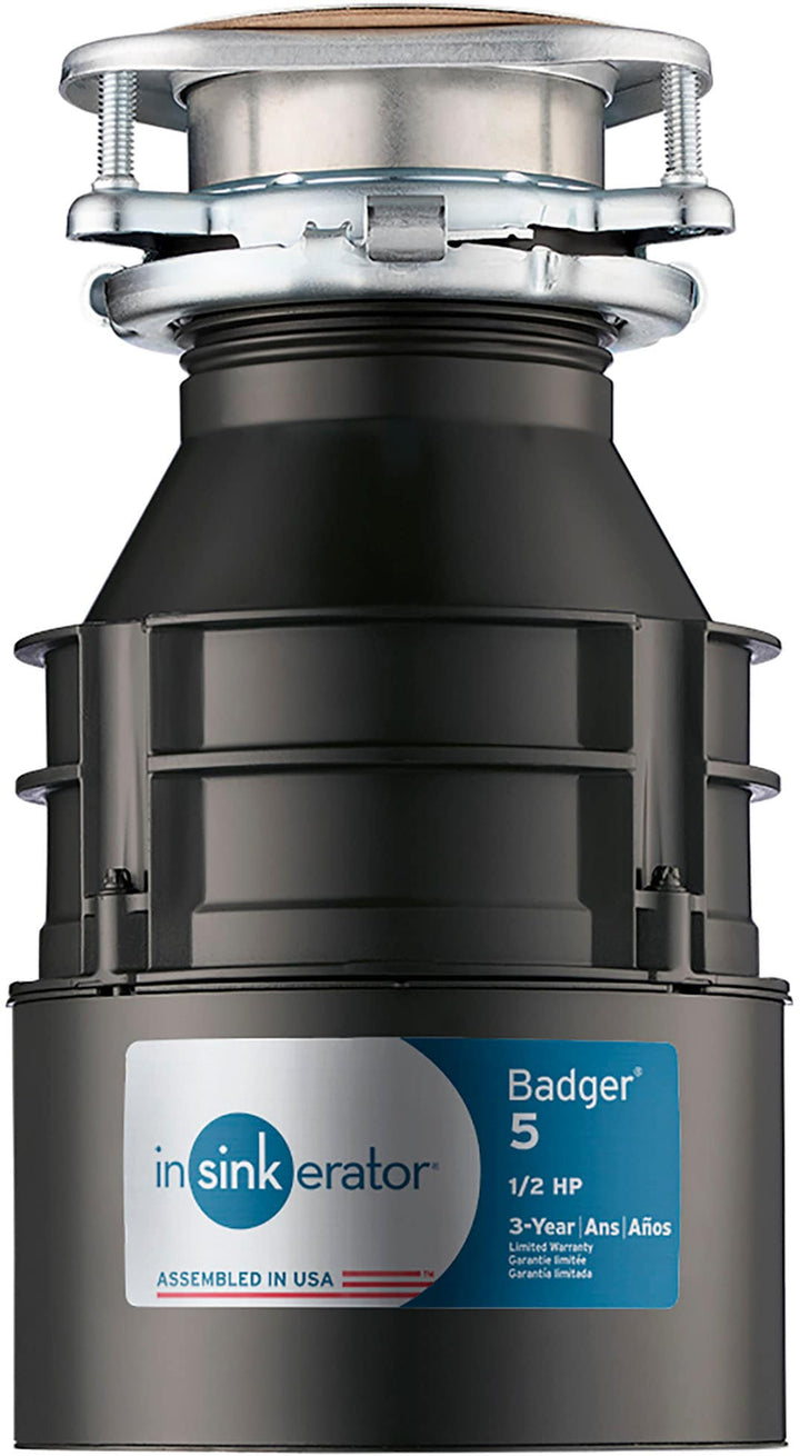 InSinkerator - Badger 5 Standard Series 1/2 HP Continuous Feed Garbage Disposal with Power Cord - Grey_2