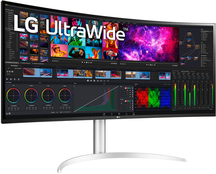 LG - 40” IPS LED Curved UltraWide WHUD Monitor with HDR (HDMI, DisplayPort, USB) - Silver/White_4