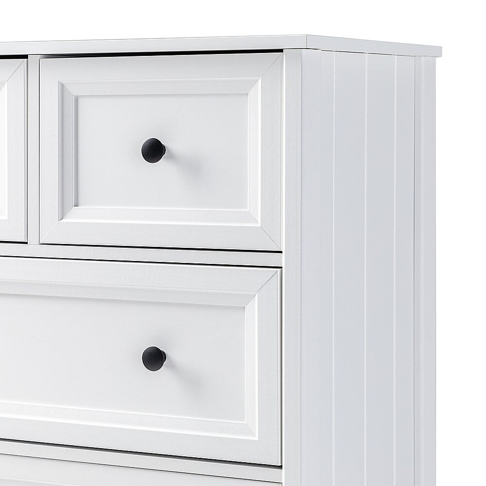 Walker Edison - Classic Grooved 5-Drawer Dresser - White_9