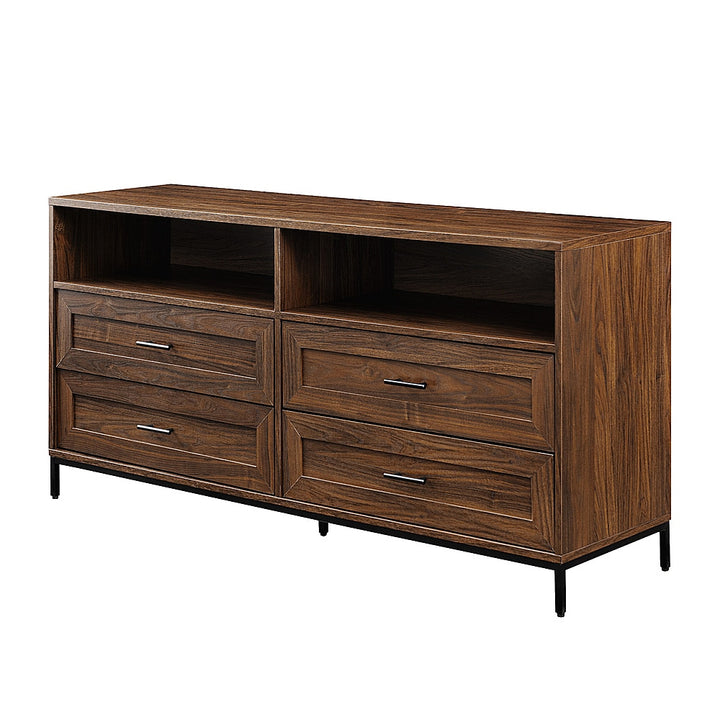 Walker Edison - Contemporary 4-Drawer TV Stand for Most TVs up to 60” - Dark Walnut_1
