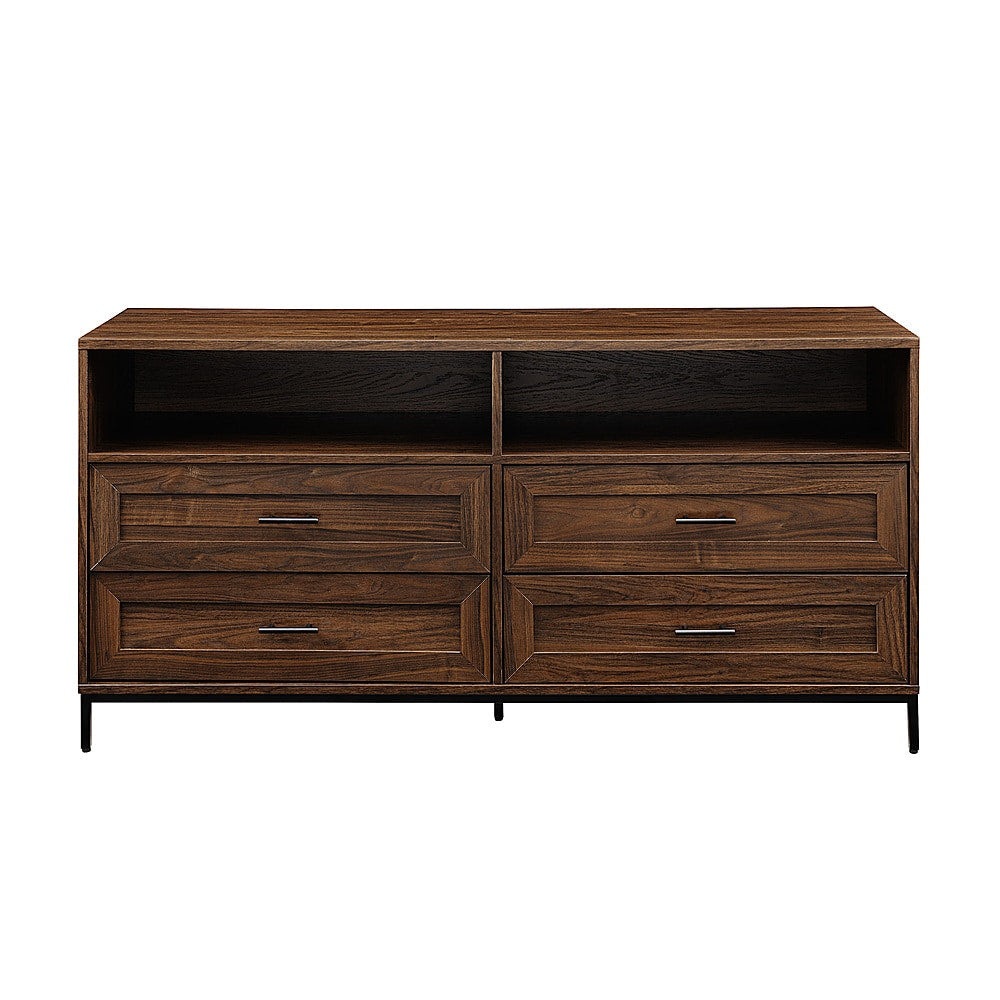 Walker Edison - Contemporary 4-Drawer TV Stand for Most TVs up to 60” - Dark Walnut_0
