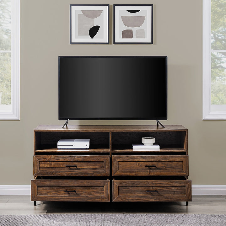 Walker Edison - Contemporary 4-Drawer TV Stand for Most TVs up to 60” - Dark Walnut_2