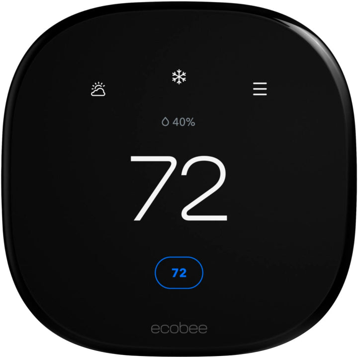 ecobee - Enhanced Smart Programmable Touch-Screen Wi-Fi Thermostat with Alexa, Apple HomeKit and Google Assistant - Black_0