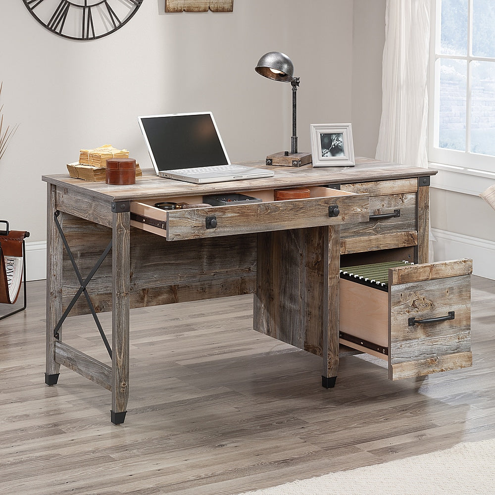 Sauder - Carson Forge Desk w/ Drawers - Rustic Cedar_1