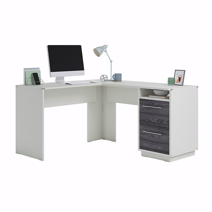 Sauder - Vista Key L-Desk Pearl Wh/Misted Elm - Pearl Oak_3