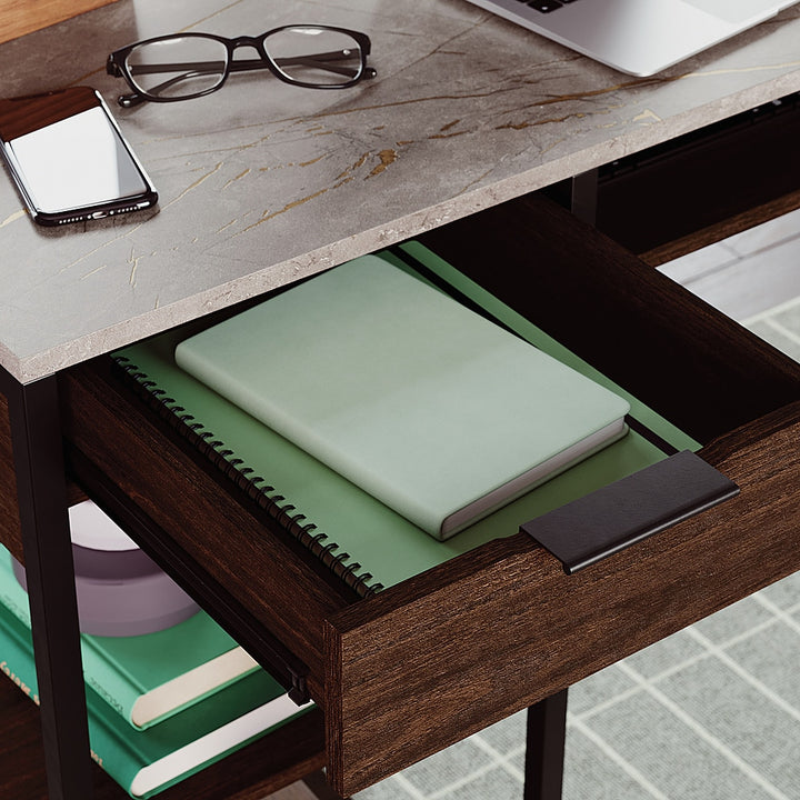 Sauder - International Lux L-Desk Deco Stone - Umber Wood_4