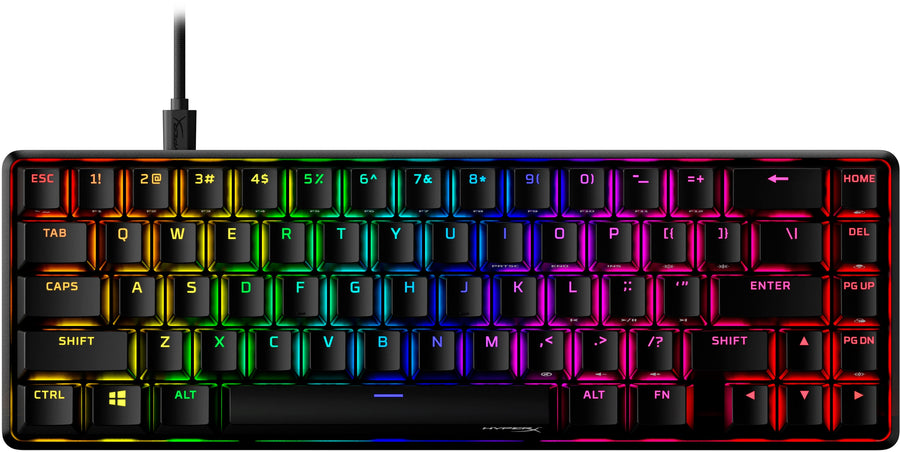 HyperX - Alloy Origins 65% Compact Wired Mechanical Red Linear Switch Gaming Keyboard with RGB Lighting - Black_0
