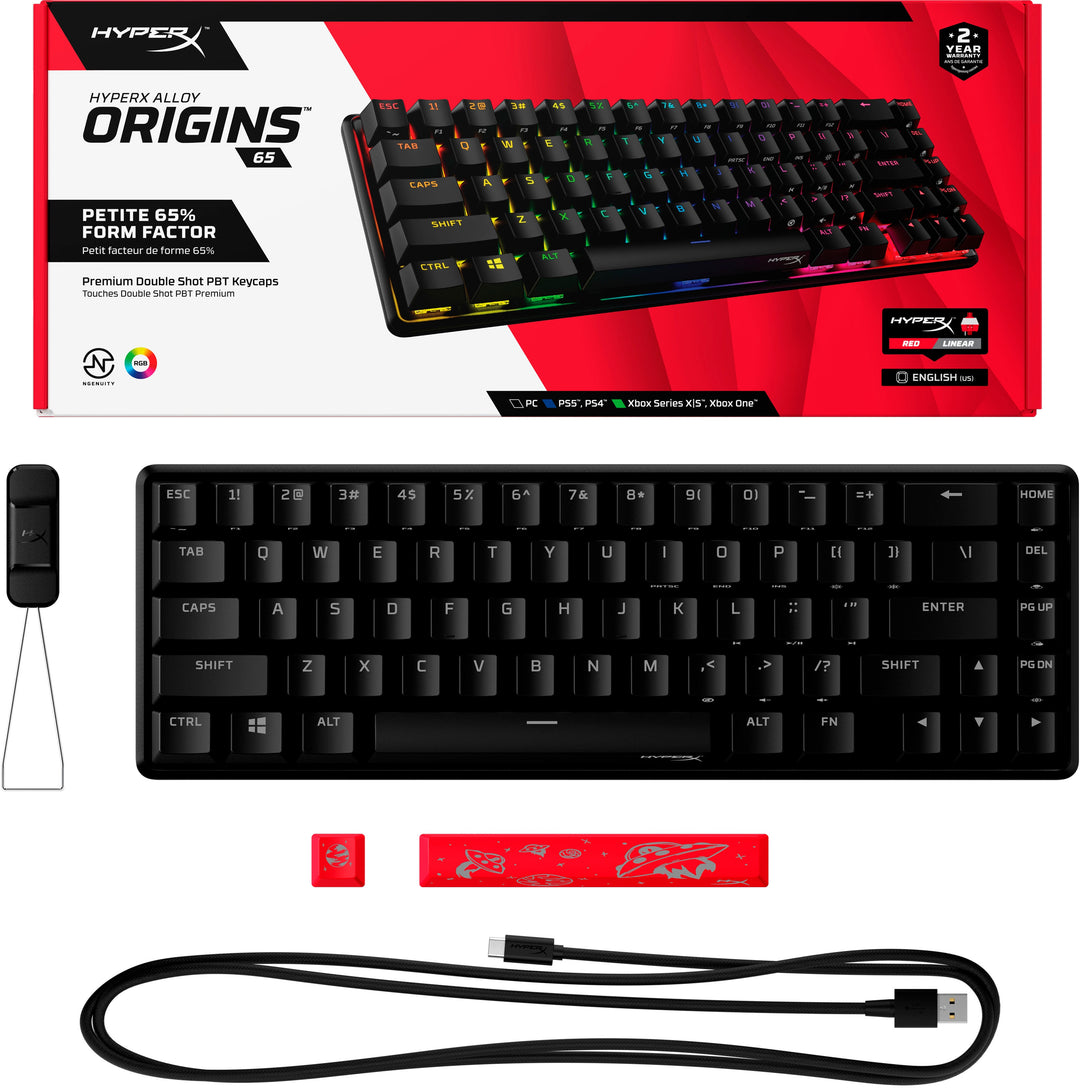HyperX - Alloy Origins 65% Compact Wired Mechanical Red Linear Switch Gaming Keyboard with RGB Lighting - Black_4